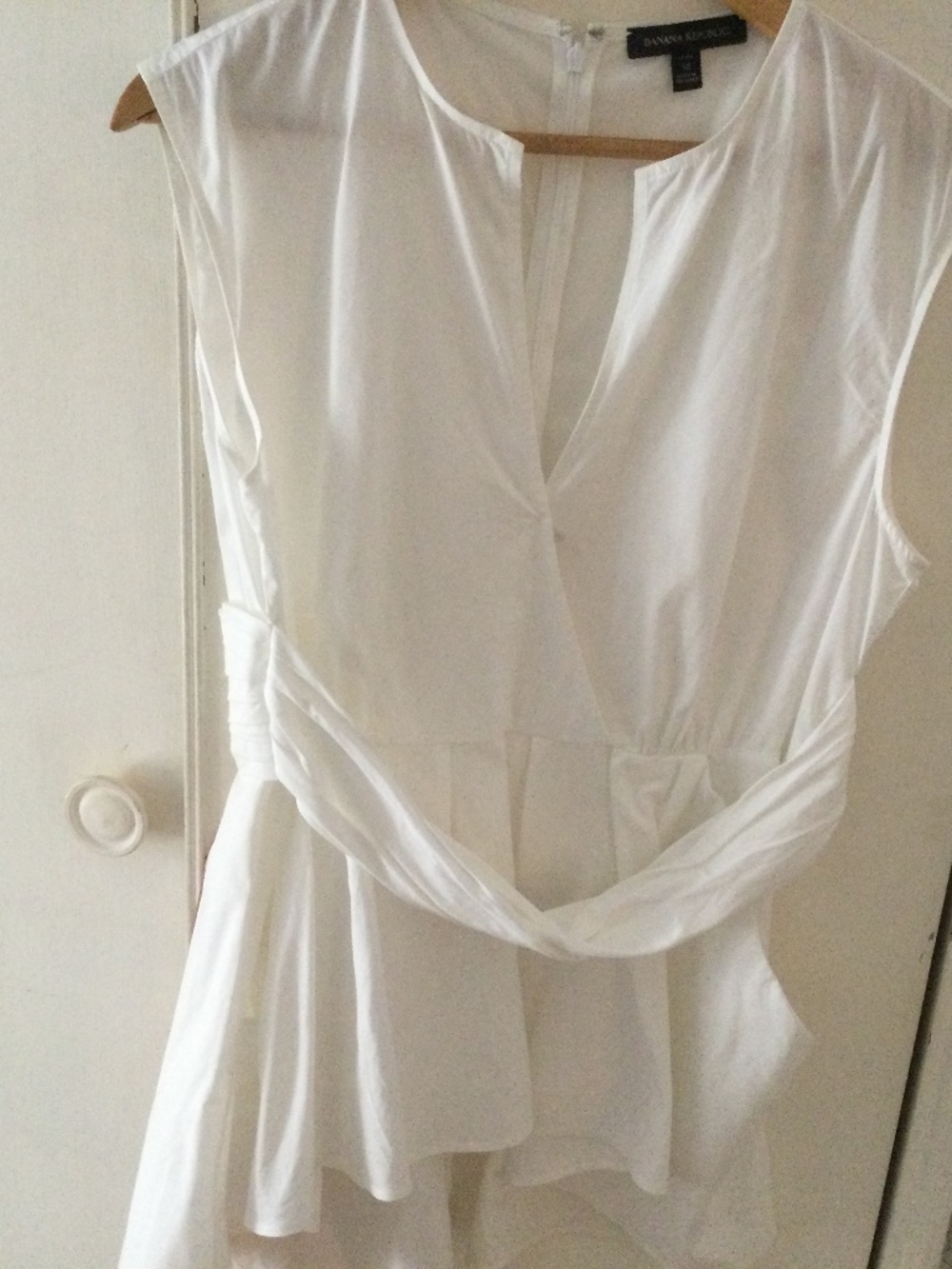 Banana Republic White Peplum Top 12